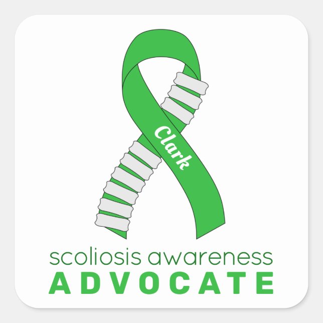 Scoliosis Advocate White Square Sticker (Front)