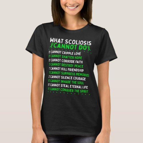Scoliosis Awareness Fight Scoliosis Warrior Ribbon T_Shirt