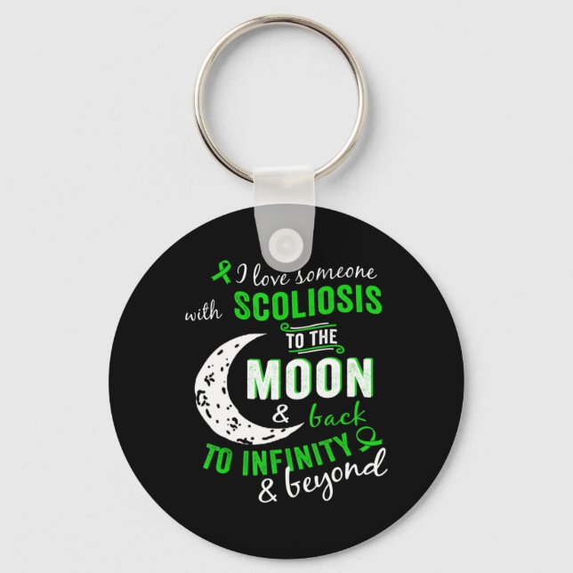 Scoliosis Awareness  For WomenMen Scoliosis  Keychain (Front)