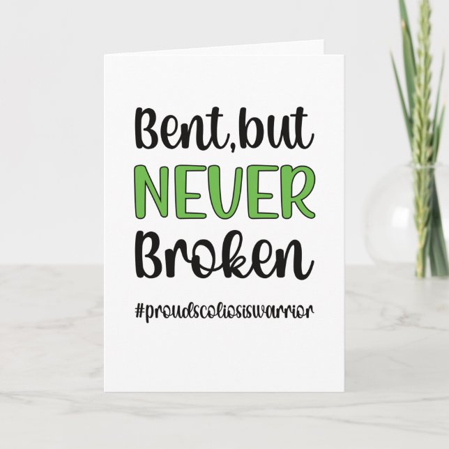 Scoliosis Awareness Green Ribbon Scoliosis Warrior Card (Front)