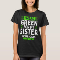 Scoliosis Awareness Green Ribbon Twin Sister T-Shirt