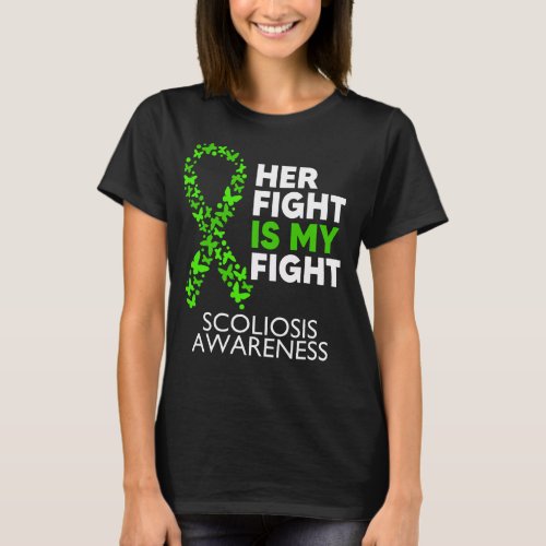 Scoliosis Awareness Her Fight my Fight Back T_Shirt