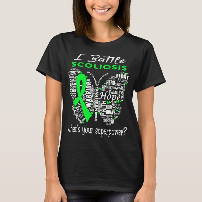 Scoliosis Awareness Month Ribbon Gifts T-Shirt (Front)