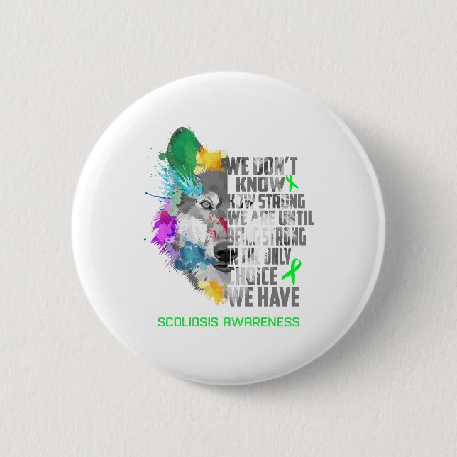 Scoliosis Awareness Ribbon Support Gifts Button (Front)