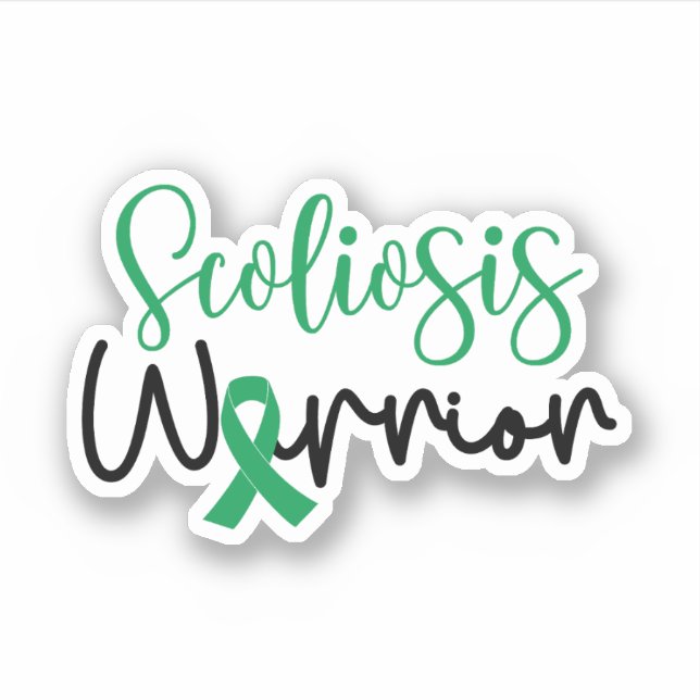 Scoliosis Awareness, Scoliosis Warrior Sticker (Front)