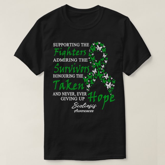 Scoliosis Awareness Supporting The Fighters Butter T-Shirt (Design Front)