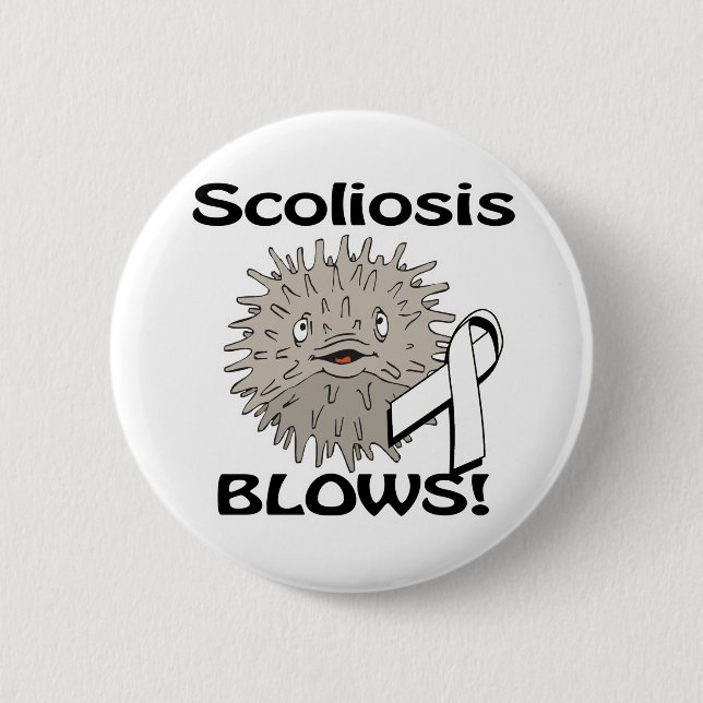 Scoliosis Blows Awareness Design Pinback Button (Front)