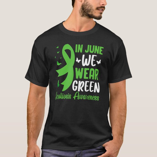 Scoliosis Spine Back Surgery Awareness Ribbon Scol T-Shirt (Front)