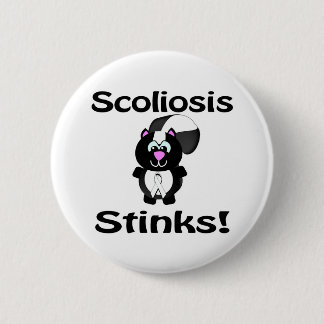 Scoliosis Stinks Skunk Awareness Design Button