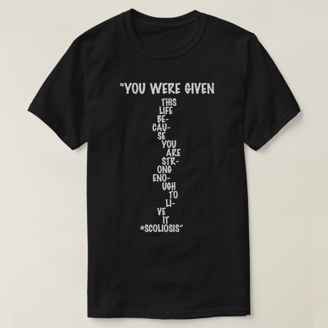 Scoliosis Warrior Green Back Brace Spine Awareness T-Shirt (Design Front)