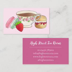 Scone Clotted Cream Jam Tea Shoppe Café Bakery Business Card