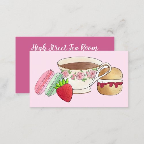 Scone Clotted Cream Jam Tea Shoppe Caf Bakery Business Card