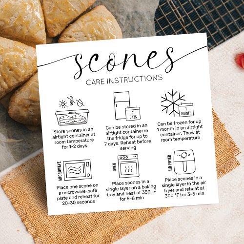 Scones Instructions Modern Minimal Logo Bakery Square Business Card