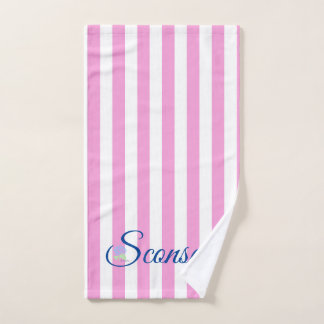 Sconset/Nantucket hand towel pink stripe