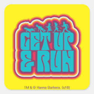 Scooby and the Gang "Get Up & Run" Graphic Square Sticker