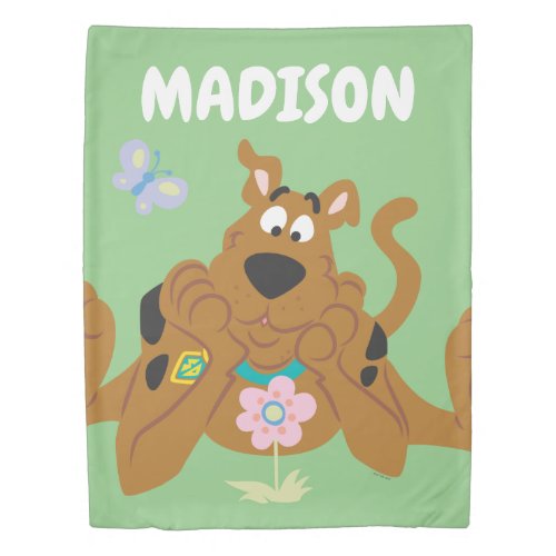 Scooby_Doo Admiring Flower Duvet Cover