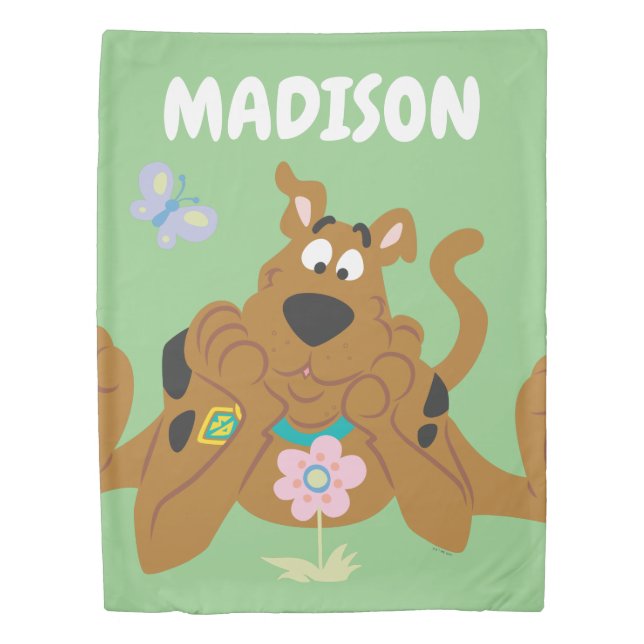 Scooby-Doo Admiring Flower Duvet Cover (Front)