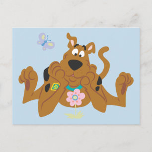 Scooby-Doo Admiring Flower Postcard