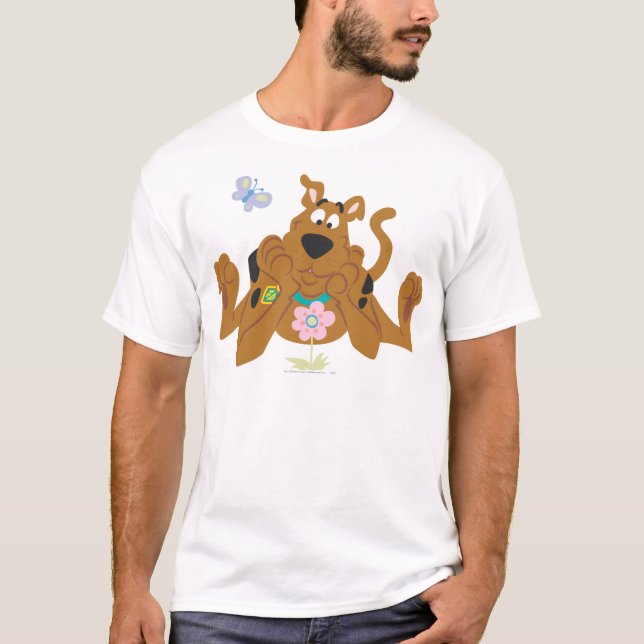 Scooby-Doo Admiring Flower T-Shirt (Front)
