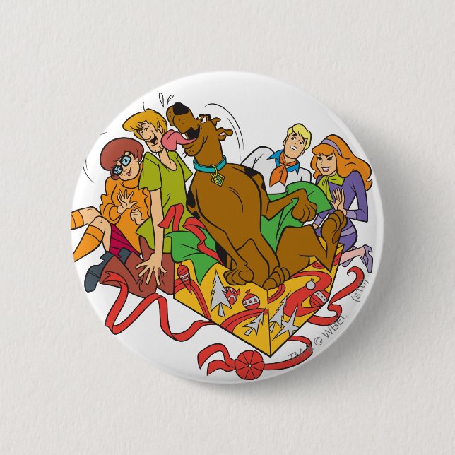 Scooby-Doo and Gang Christmas Button (Front)