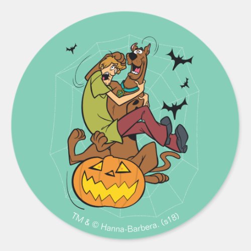 Scooby_Doo and Shaggy Halloween Fright Classic Round Sticker