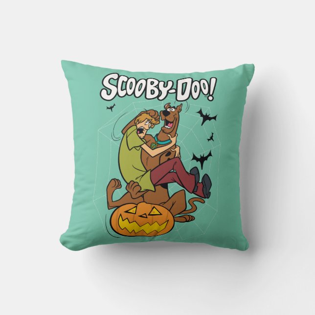 Scooby-Doo and Shaggy Halloween Fright Throw Pillow (Front)