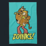 Scooby-Doo and Shaggy Zoinks! Kitchen Towel<br><div class="desc">Check out the classic scene of Shaggy holding a scared Scooby-Doo in his arms,  with the familiar phrase "ZOINKS!".</div>