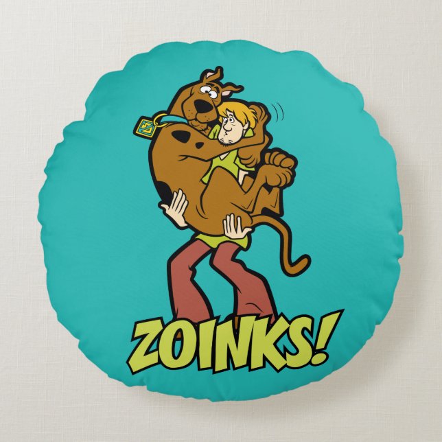 Scooby-Doo and Shaggy Zoinks! Round Pillow (Front)