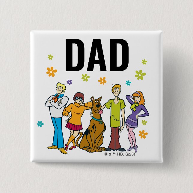 Scooby-Doo and the Gang Birthday Dad Button (Front)