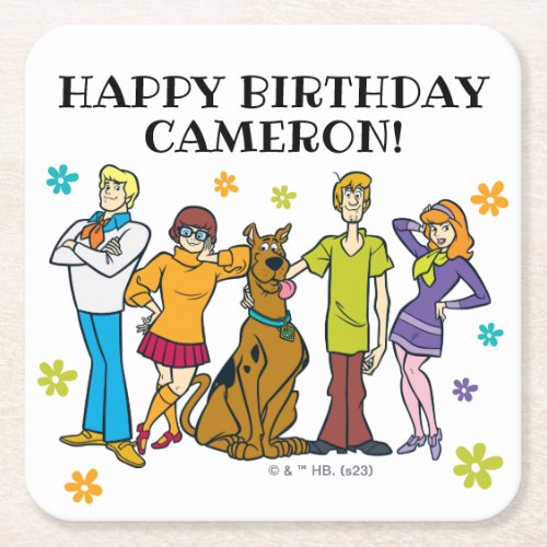 Scooby_Doo and the Gang Birthday Square Paper Coaster