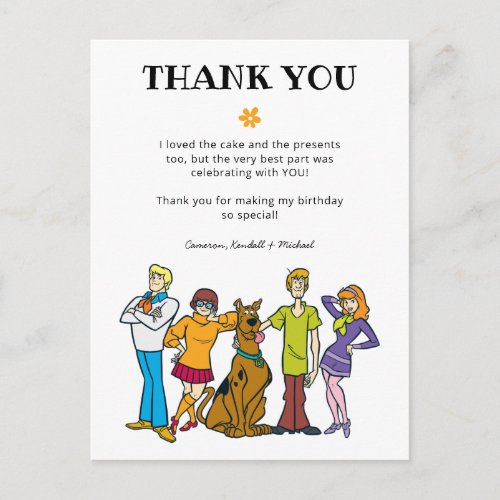 Scooby_Doo and the Gang Birthday Thank You Postcard