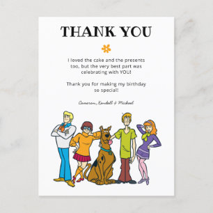 Scooby-Doo and the Gang Birthday Thank You Postcard