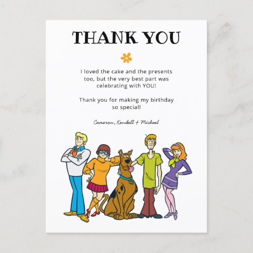 Scooby_Doo and the Gang Birthday Thank You Postcard