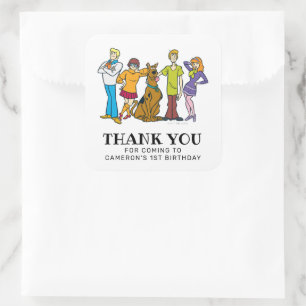 Scooby-Doo and the Gang Birthday Thank You Square Sticker