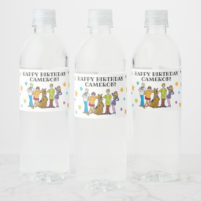 Scooby-Doo and the Gang Birthday Water Bottle Label (Bottles)
