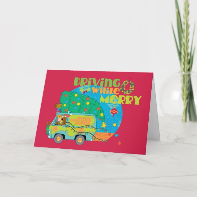 Scooby-Doo and the Gang "Driving While Merry" Holiday Card (Front)