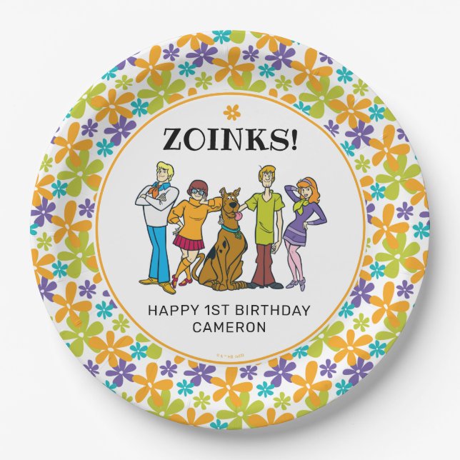 Scooby-Doo and the Gang Groovy Birthday Paper Plates (Front)