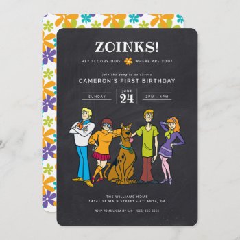 Scooby-doo And The Gang Groovy Chalkboard Birthday Invitation by scoobydoo at Zazzle