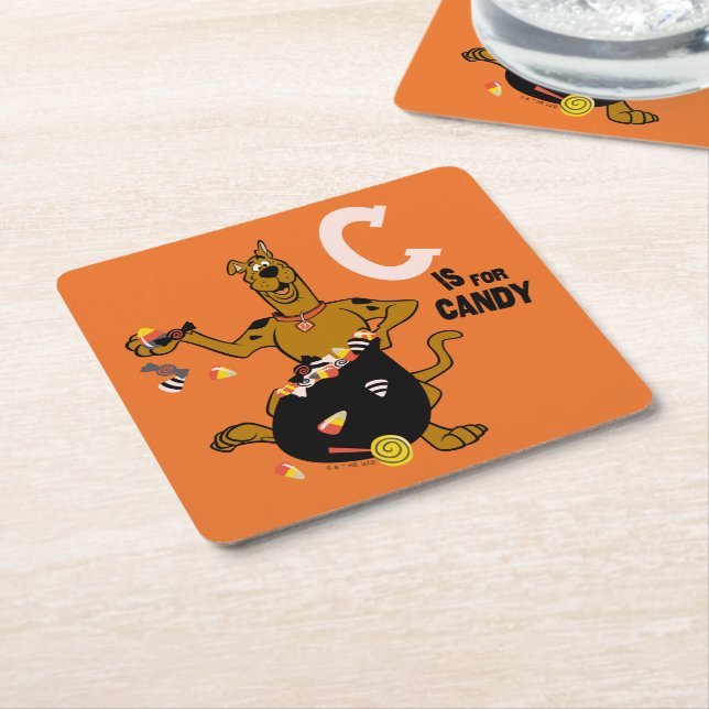 Scooby-Doo | C is for Candy Square Paper Coaster (Angled)