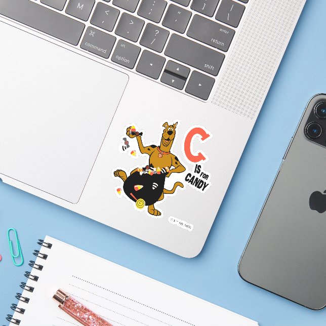 Scooby-Doo | C is for Candy Sticker (Laptop w/ iPhone)