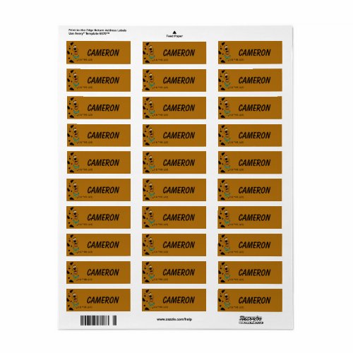 Scooby_Doo Camouflage Kids Labels
