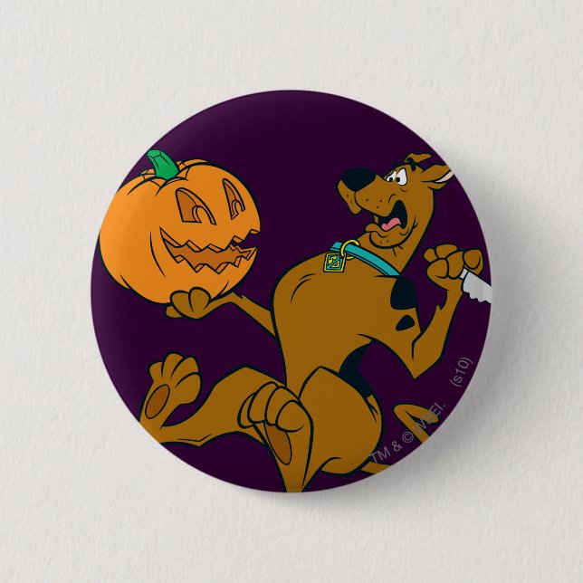 Scooby-Doo Carving Pumpkin Button (Front)