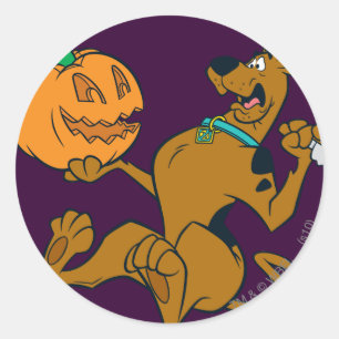Scooby-Doo Carving Pumpkin Classic Round Sticker