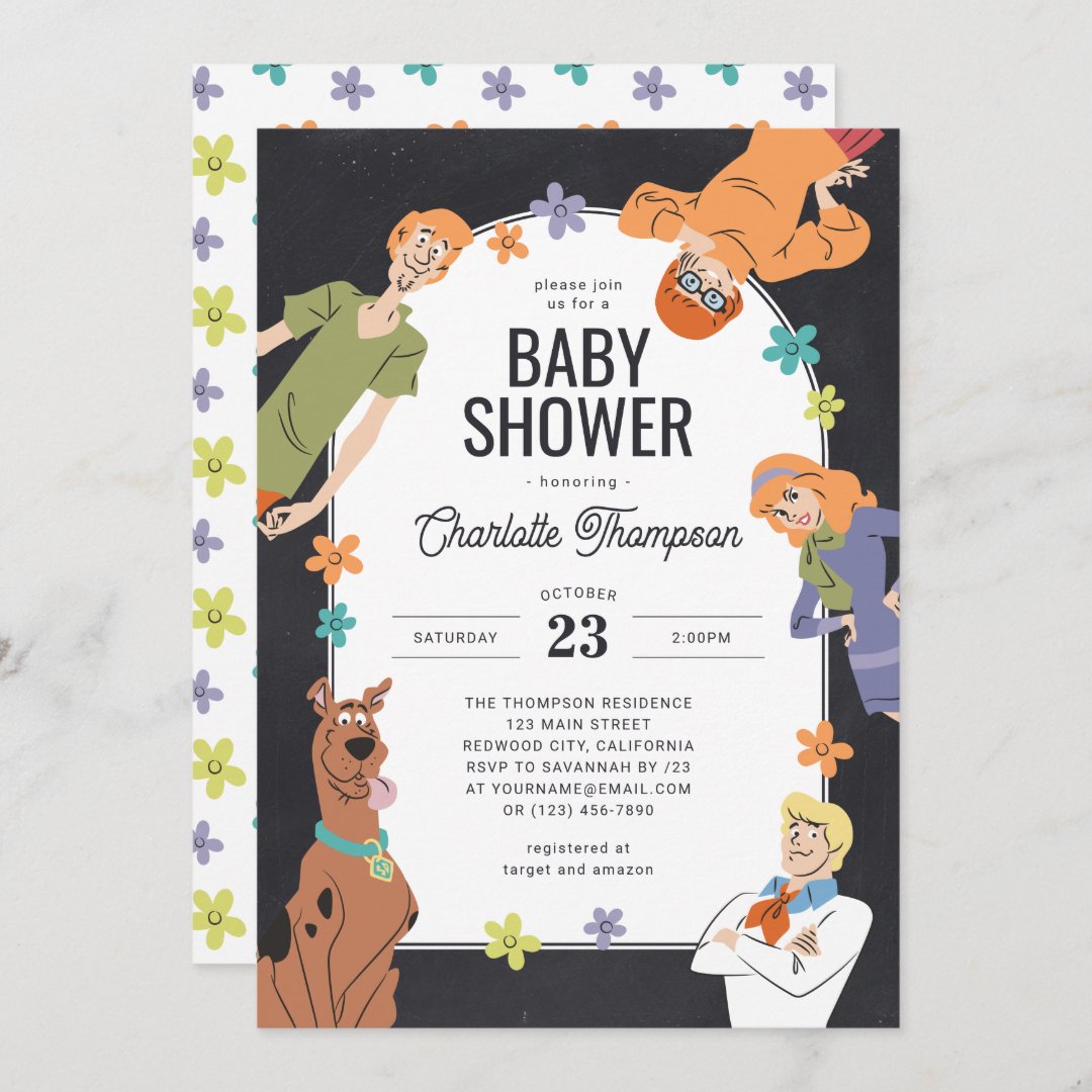 Scooby-Doo Characters | Groovy Baby Shower Invitation (Front/Back)