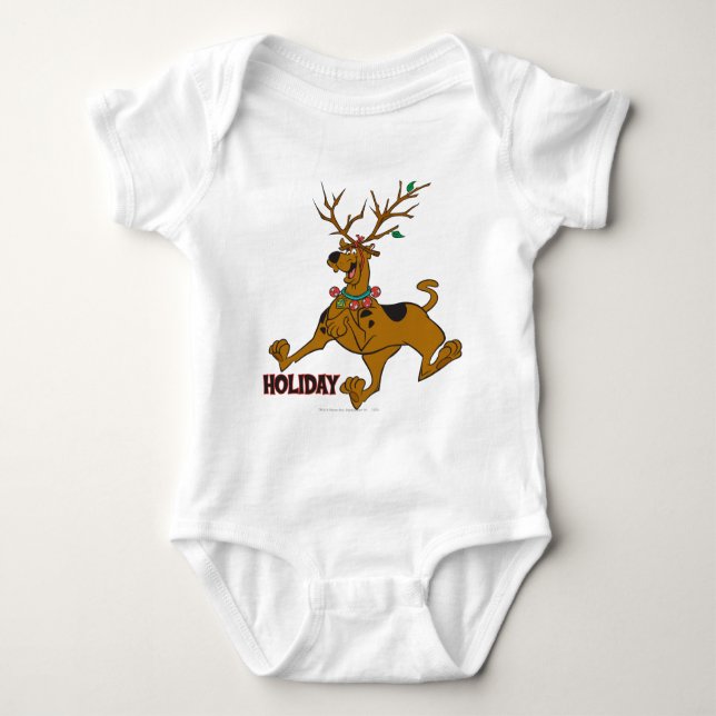 Scooby-Doo Christmas Holiday Antlers Baby Bodysuit (Front)