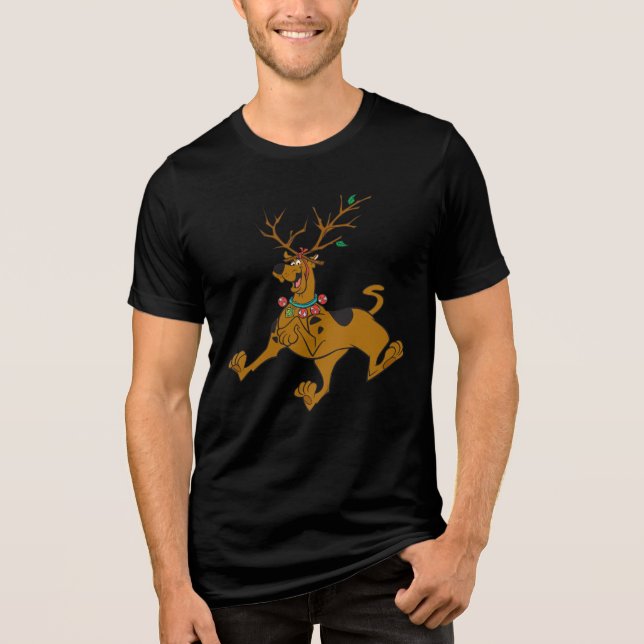 Scooby-Doo Christmas Holiday Antlers Tri-Blend Shirt (Front)