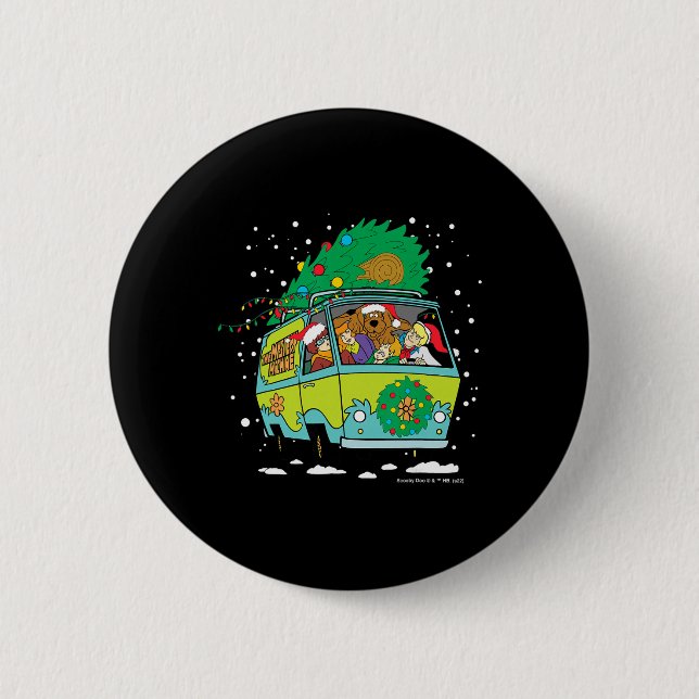 Scooby Doo Christmas Mystery Machine  Button (Front)