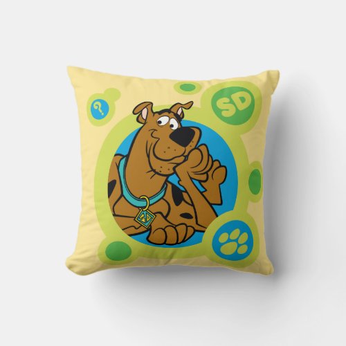 Scooby_Doo Circles SD Badge Throw Pillow