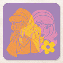 Scooby-Doo | Daphne Flower Portrait Square Paper Coaster