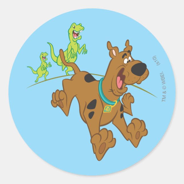 Scooby-Doo Dinosaur Escape Classic Round Sticker (Front)